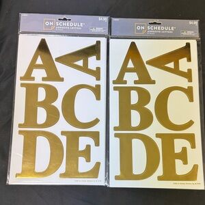 On Schedule Gold Adhesive Letters bundle 16 sheets of letters new large